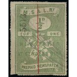 Railways - Manchester, Sheffield & Lincolnshire Railway. c.1855 Prepaid Newspaper Parcel 1d - 4d