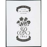 Postal Stationery - Die Proofs of the Coronation vignette in black on white glazed paper, one with