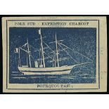 - 1908-11 Charcot French Antarctic Expedition. Blue expedition vignette, "Pole Sud - Expedition