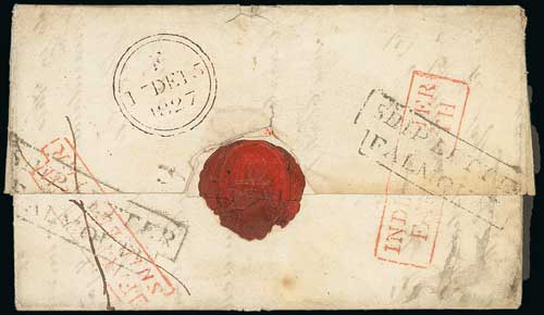 Ship and India Letters - India Letter / Ship Letter Error. 1827 Entire letter from Manila to London,