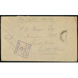 First World War, 1914-19 - Nyasaland Field Force. 1917 (July 3) Stampless O.A.S cover to South