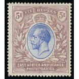 1912-22 King George V Stamps - 1c - 5r Mint set of ten with additional shades and blocks including