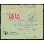 Inter-War Forces Mail, 1919-40 - 1937 Cover from Talavera to England franked 25c pair, with