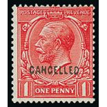 Other Stamps - 1924 KGV ½d - 1/- Block Cypher issue with Specimen or Cancelled overprints,