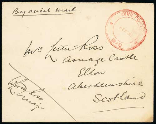 1918-20 Pioneer Flights - 1919 (May 12) Stampless cover to Scotland inscribed "By aerial mail" and
