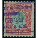 1912-22 King George V Stamps - 1912 500r Green and red on green, fiscally used, very fine. S.G.