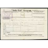 Great Britain - 1912 (Aug 2) "Daily Mail" Aerogram form printed by Lawrence & Fowler of Ross-on-