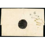 Falmouth Packet Handstamps - Brazil/F. 1824 Entire letter from H.M.S "Spartiate" backstamped with