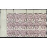 Other Stamps - 1884 1½d Lilac, KA-MF corner marginal block of 18 each handstamped "SPECIMEN" type 9,