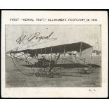 India - 1911 (Feb 18) Second type picture postcard depicting Peguet in his biplane with his