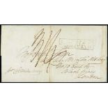 Other Ports - Marazion. 1820 Entire letter from New York to London "pr Centerion Avery" with "