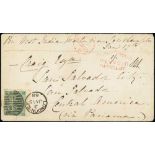 Postage Due Mail - 1868 Cover to Salvador franked 1/-, handstamped scarce unframed "RETURNED FOR