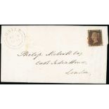 Localities - Hayle. 1841 (May 8) Entire letter to London bearing 1d black CH plate 7, four good