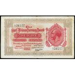 King George V Banknotes - 1920 (7 April) One Rupee banknote and 1st May One Florin banknote both