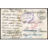 First World War, 1914-19 - G.B - P.O.W Ships. 1914-15 P.O.W envelopes from the prison ships "Lake