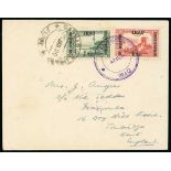 1918-20 Pioneer Flights - 1920 (Jan 25) Cover to Kent bearing ½a and 1a stamps cancelled violet