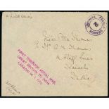 1918-20 Pioneer Flights - 1919 (Jan) Stampless cover to Karachi endorsed "On Field Service" and