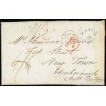 Falmouth Packet Handstamps - Jamaica/F. 1810-22 Entire letters to Scotland, the first from Port