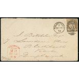 Ship Letters, India Letters & Mobile Boxes - 1873 Cover and a large piece with French stamps