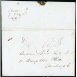 Falmouth Packet Handstamps - Malta/F. 1835 Entire letter from Malta to Edinburgh with a fine undated