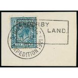 - 1921-22 Shackleton-Rowett Expedition. 1921 (Sep 8) Piece bearing G.B KGV 10d blue cancelled by