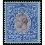 1912-22 King George V Stamps - 1918 20r Purple and blue on blue, fine mint. S.G. 60, £500. Photo