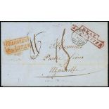 Ship Letters, India Letters & Mobile Boxes - 1855 Entire letter from St. Helena to Marseille carried