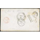 Ship Letters, India Letters & Mobile Boxes - 1866 Stampless cover to New Bedford, Mass., endorsed "