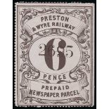 Railways - Preston & Wyre Railway. c.1880 Small size ½d in a reconstructed sheet of 30, larger