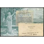 France - 1905 (July 21) "Le Matin" Pigeon Post, special picture postcard with an attached