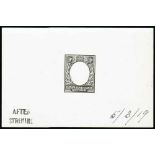 1912-22 King George V Stamps - 1919 10c Frame Die Proof in black on white glazed card, 92x60mm,