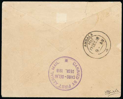 1918-20 Pioneer Flights - 1918 Stampless cover signed "A.E Borton, Brig. Gen., R.A.F" and - Image 2 of 2