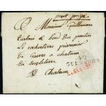 ﻿Napoleonic War - Prisoner of War Mail - Chatham - The "Rochester". 1806 (Nov 10) Entire letter from