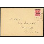 1912-22 King George V Stamps - 1922 (Jan 3) Cover to David Field in London bearing a single 4