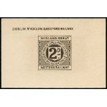 Railways - Ireland. 1891 Midland Great Western Railway 2d Die Proof in black on card (91x60mm)