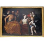 Genovese School 17th Century, Hercules and Omphale, surrounded by maidens and Amor; oil on canvas,
