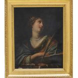 Onorio Marinari (1627-1715)-attributed, Portrait of Saint Catherine, oil on canvas, underlined, in a