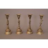 Four season candle sticks, silver with four allegorical figures in the center, each with one spout