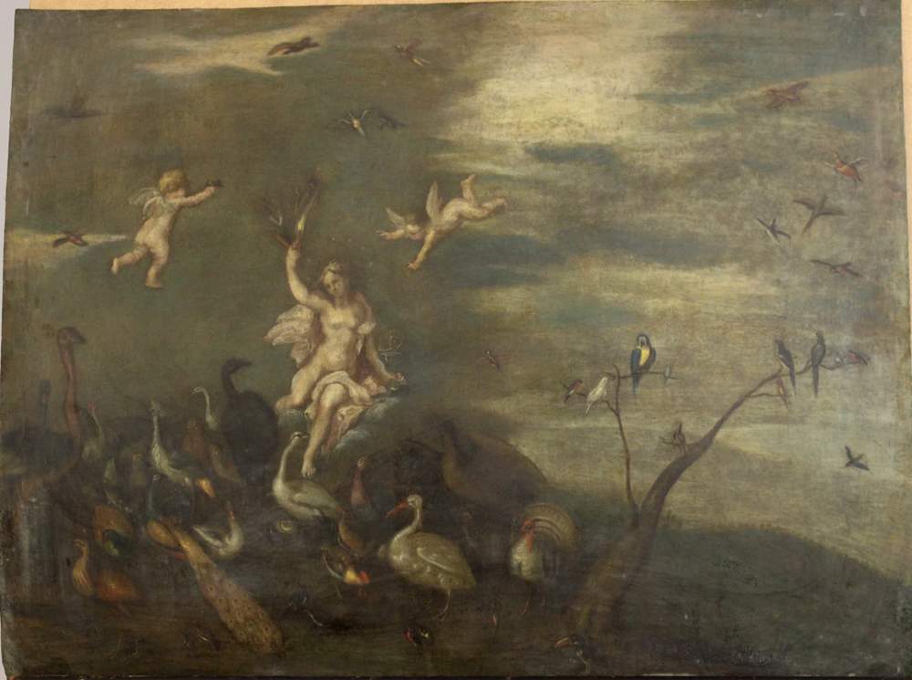 Jan Brueghel the Younger (1601–1678)-attributed, Allegory of the element air with birds, venus and