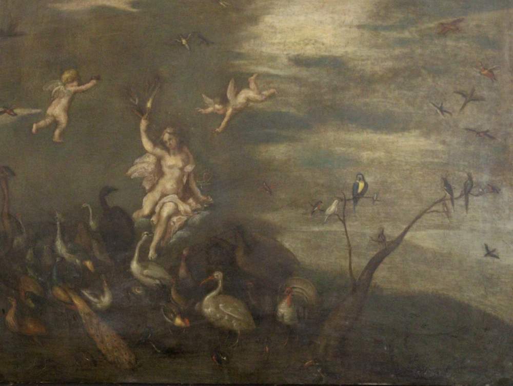 Jan Brueghel the Younger (1601–1678)-attributed, Allegory of the element air with birds, venus and - Image 2 of 3