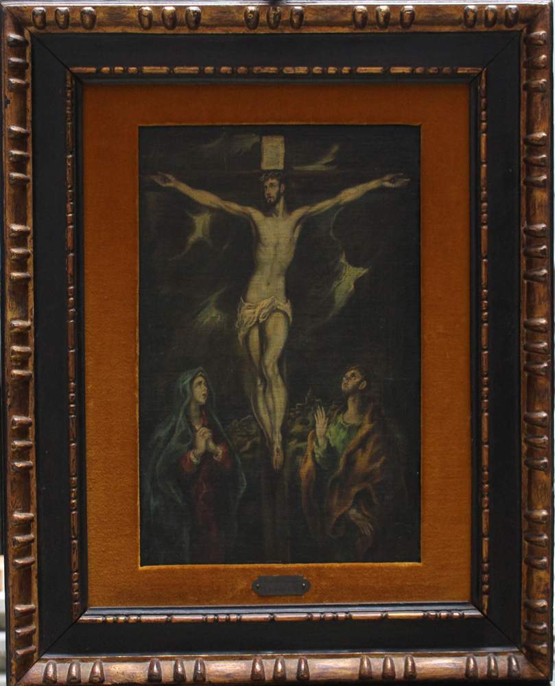 Domínikos Theotokópoulos called El Greco (1541-1614)-attributed, The Crucifixion at Golgata with