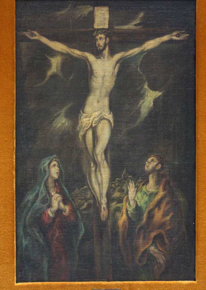 Domínikos Theotokópoulos called El Greco (1541-1614)-attributed, The Crucifixion at Golgata with - Image 2 of 3