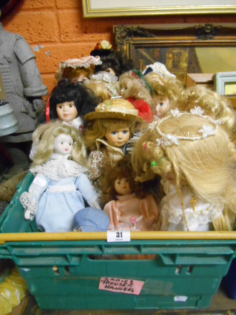 A Box of Porcelain Dolls. - Image 2 of 2