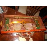 A Half Cased Set of 1lb DeGrave Beam Balance Scales.