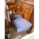 A Pair of Mahogany Bar-Back Dining Chairs in the Regency Taste with upholstered seats and standing