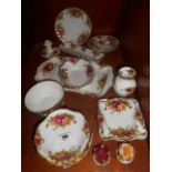 A Collection of Royal Albert 'Old Country Roses' Trinket Dishes Etc.