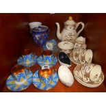 A Quantity of Spode Royal Jasmine Coffee Wares, Bohemia Coffee Cans & Saucers etc. (Shelf).