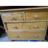 Two Pine Chests of Drawers, Cheval Mirror & a Circular Occasional Table.