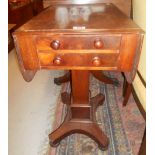 A Victorian Mahogany Worktable, with two real & two faux drawers. 55cm wide.