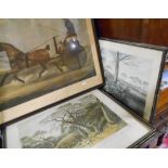 Two Pairs of Hunting Prints after Howitt & Another Early 19th Century Example Entitled 'The Road -